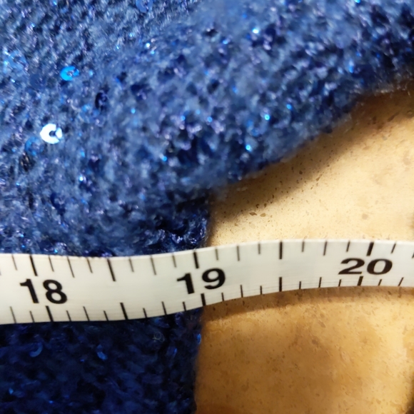 Anne Klein Blue Sequined Sweater Tunic Small - Picture 9 of 14